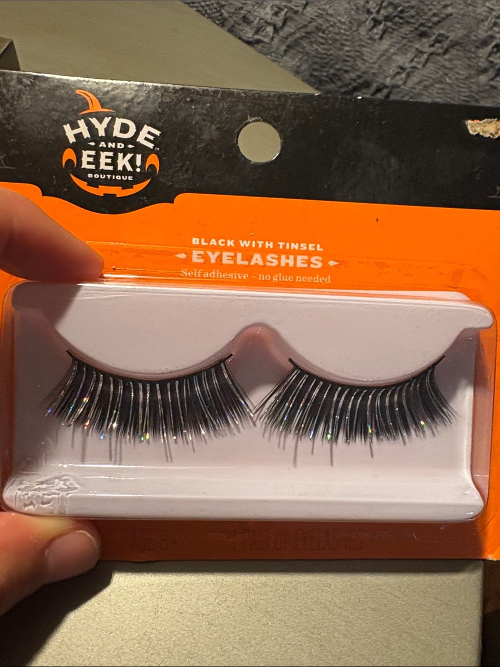 Black with Tinsel Self-Adhesive False Eyelashes